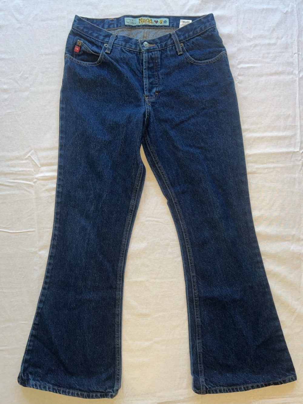 Y2K Mudd Low Rise Jeans Dark Wash Denim Bootcut/Flair Vintage 2000s Style